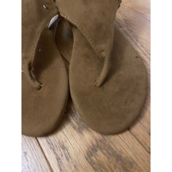 Brown Suede Women Sandals Adjustable Ankle Strap Summer Footwear Casual Flats 38 - Picture 2 of 6